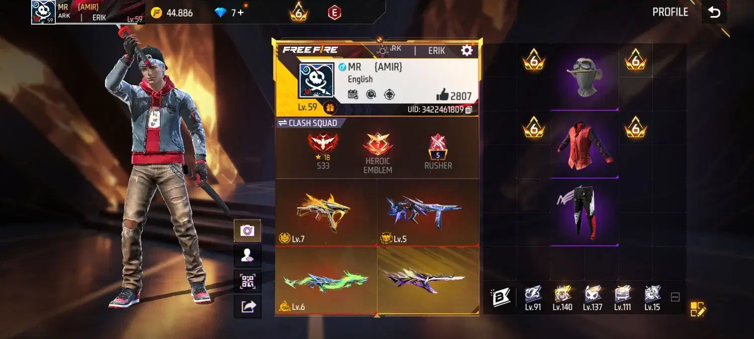 اکانت فری فایر فول ۵۹|کنسول، بازی ویدئویی و آنلاین|بندرعباس, |دیوار