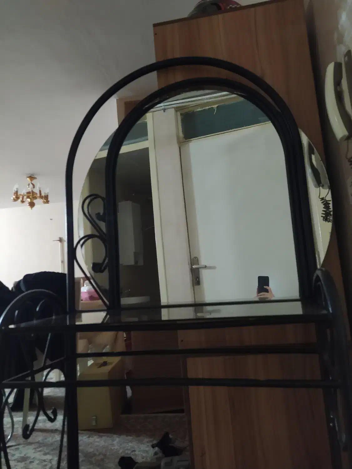 میز آینه فرفورژه|بوفه، ویترین، کنسول|تهران, سبلان (لشگر)|دیوار