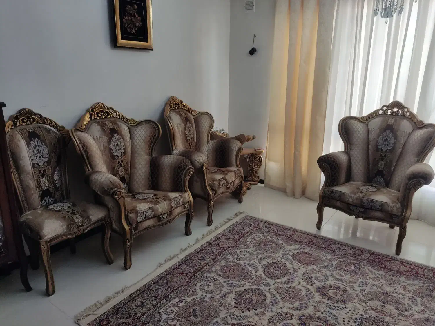 مبل سلطنتی 9نفر|مبلمان خانگی و میز عسلی|باغستان, |دیوار