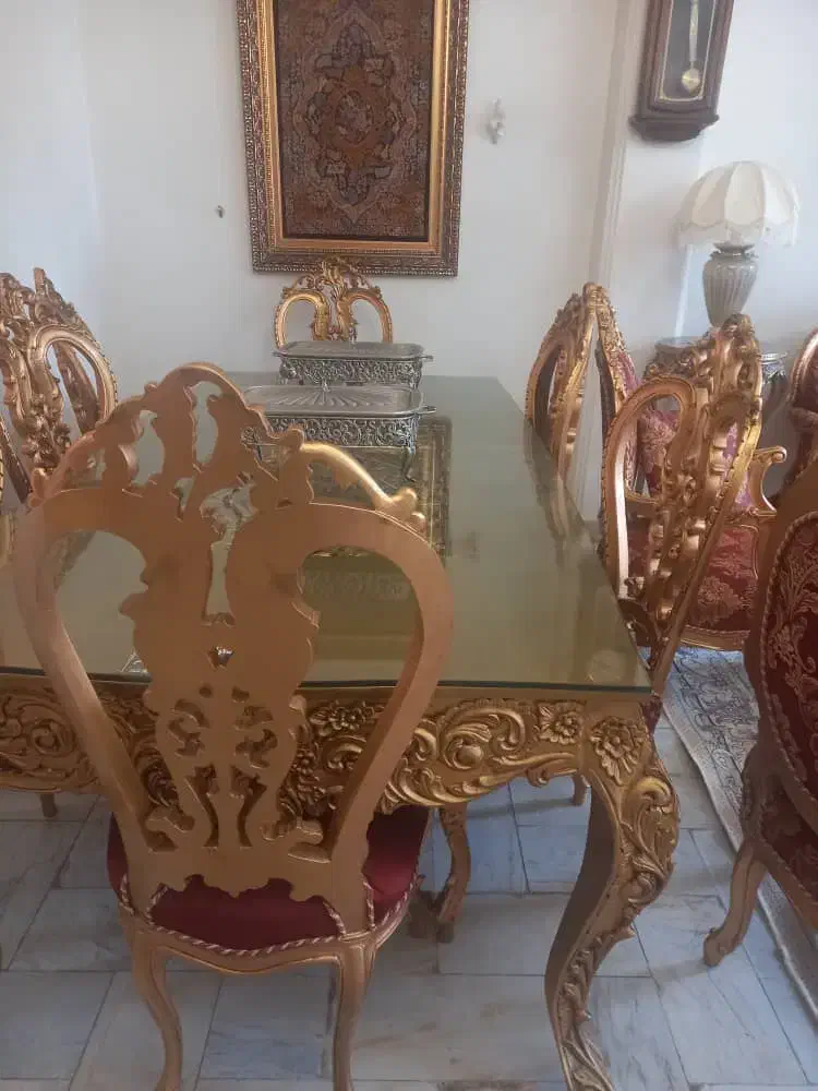 مبلمان فرهی ۹ نفره با میز غذاخوری  منبت دست|مبلمان خانگی و میز عسلی|تهران, اختیاریه|دیوار