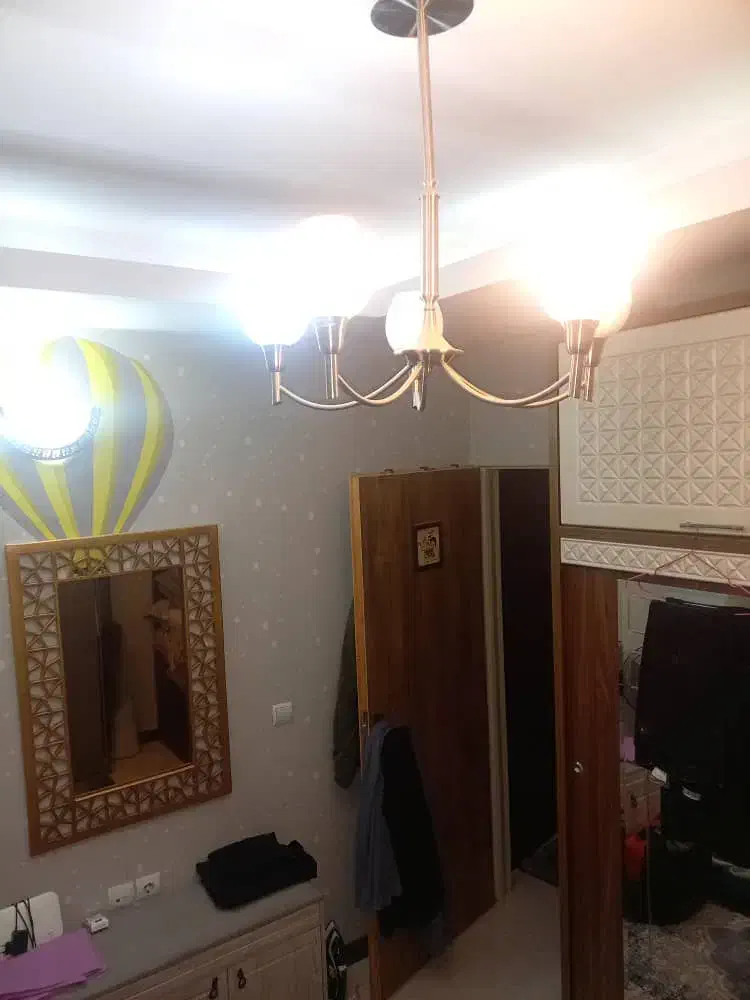 لوستر ۵ شاخه استیل|لوستر و چراغ آویز|قدس, شهرک فرزان|دیوار