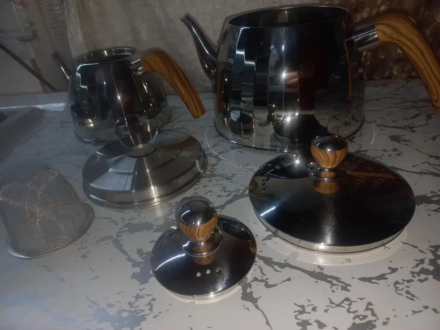 قوری کتری استیل ترک اصل|قوری، کتری، قهوهساز دستی|هرسین, |دیوار