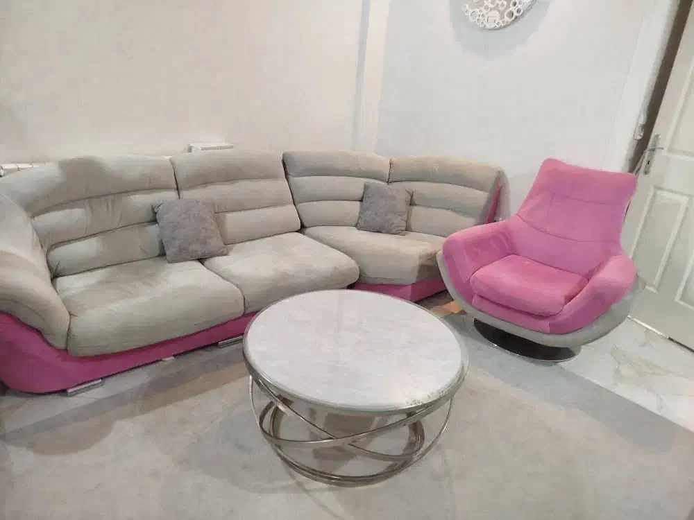 مبلمان ۷نفره ال وکاناپه تک  و میز وسط|مبلمان خانگی و میز عسلی|تهران, ارامنه|دیوار