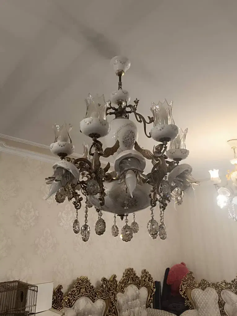 لوستر پذیرایی برنز  فرشته سنگین وزن|لوستر و چراغ آویز|تبریز, |دیوار