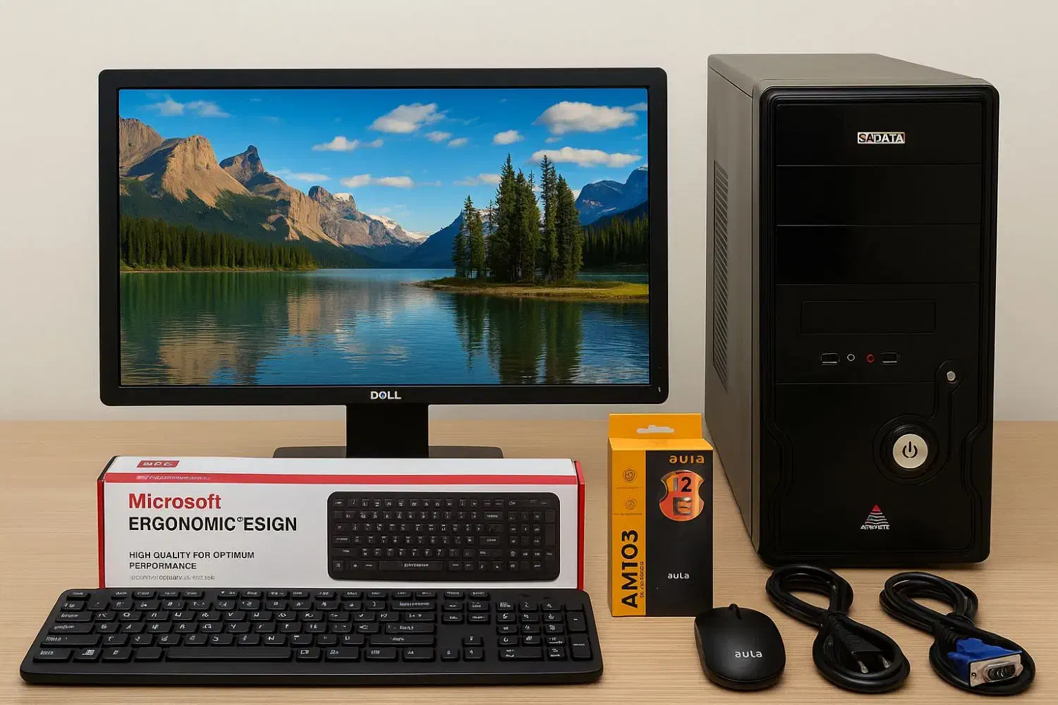 کامپیوتر حرفه ای با مانیتور ۲۲ اینچ|رایانه رومیزی|ساری, |دیوار