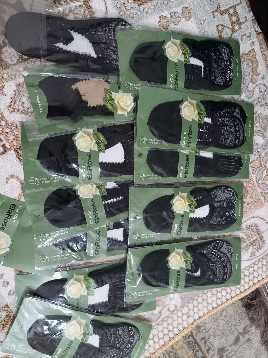 جوراب گلدوزی گندمی انواع جوراب موجوده تک وعمده|لباس|قدس, شهر‌قدس|دیوار