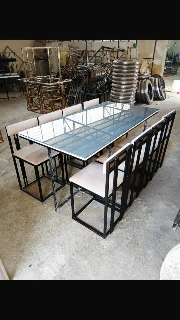 میز ناهارخوری+میز نهارخوری فلزی کمجا پشت لمسه|میز و صندلی غذاخوری|مشکیندشت, |دیوار