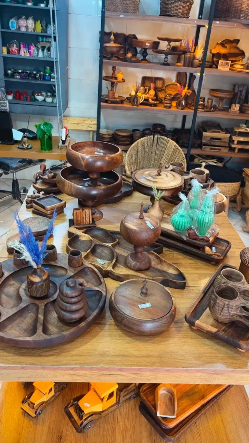 سرویس پذیرایی چوبی|ظروف سرو و پذیرایی|سیرجان, |دیوار