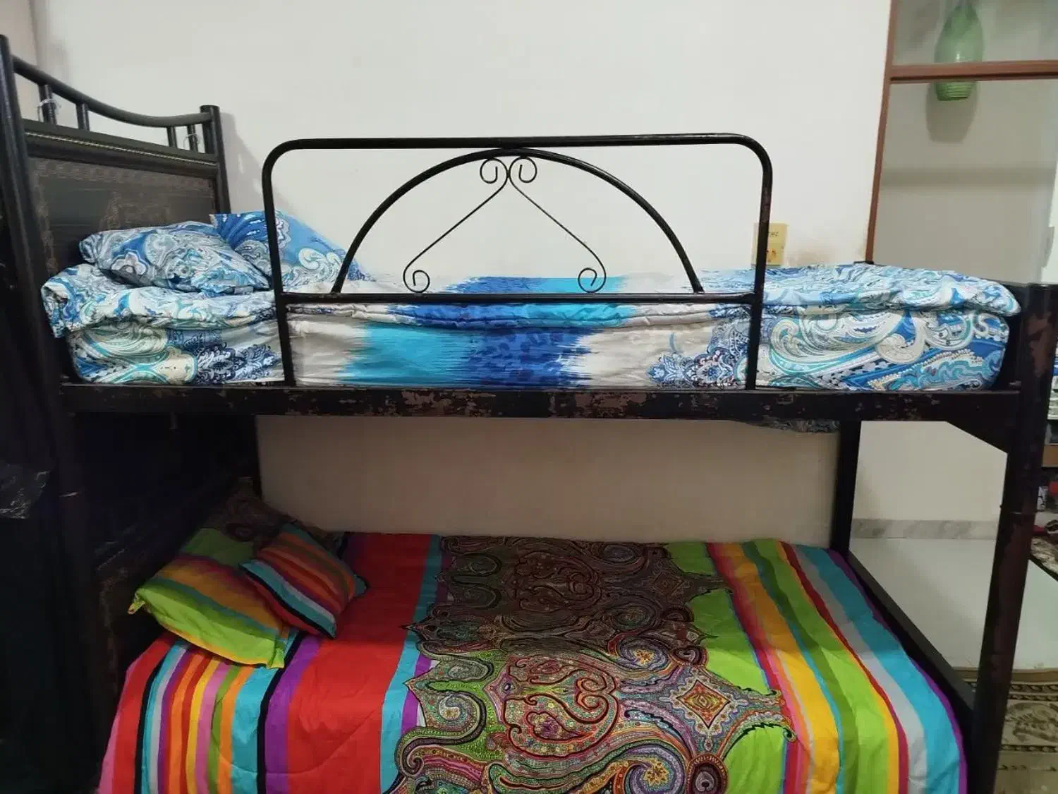 تخت دو طبقه فلزی به همراه دو تشک رویال|تخت و سرویس خواب|بوشهر, |دیوار