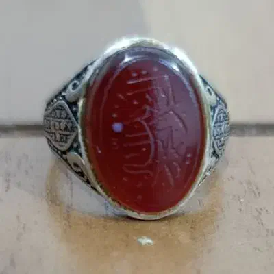 انگشتر مردانه نقره عقیق با دعای هک شده|جواهرات|خرم‌آباد, |دیوار