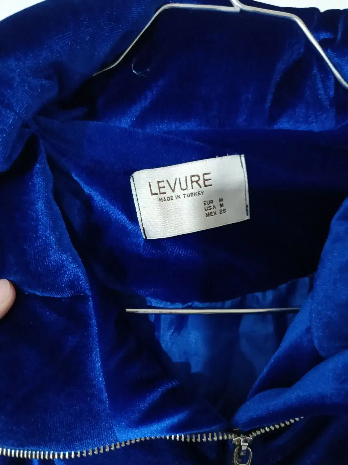 کاپشن مخمل ابی فوق العادع گرم|لباس|قیامدشت - خاورشهر, |دیوار