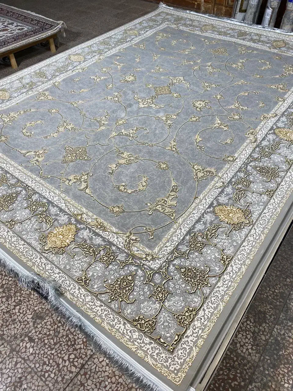 ۱۲۰۰ شانه نقشه اسلیمی رنگ طوسی|فرش|کاشان, شهرک صنعتی راوند|دیوار