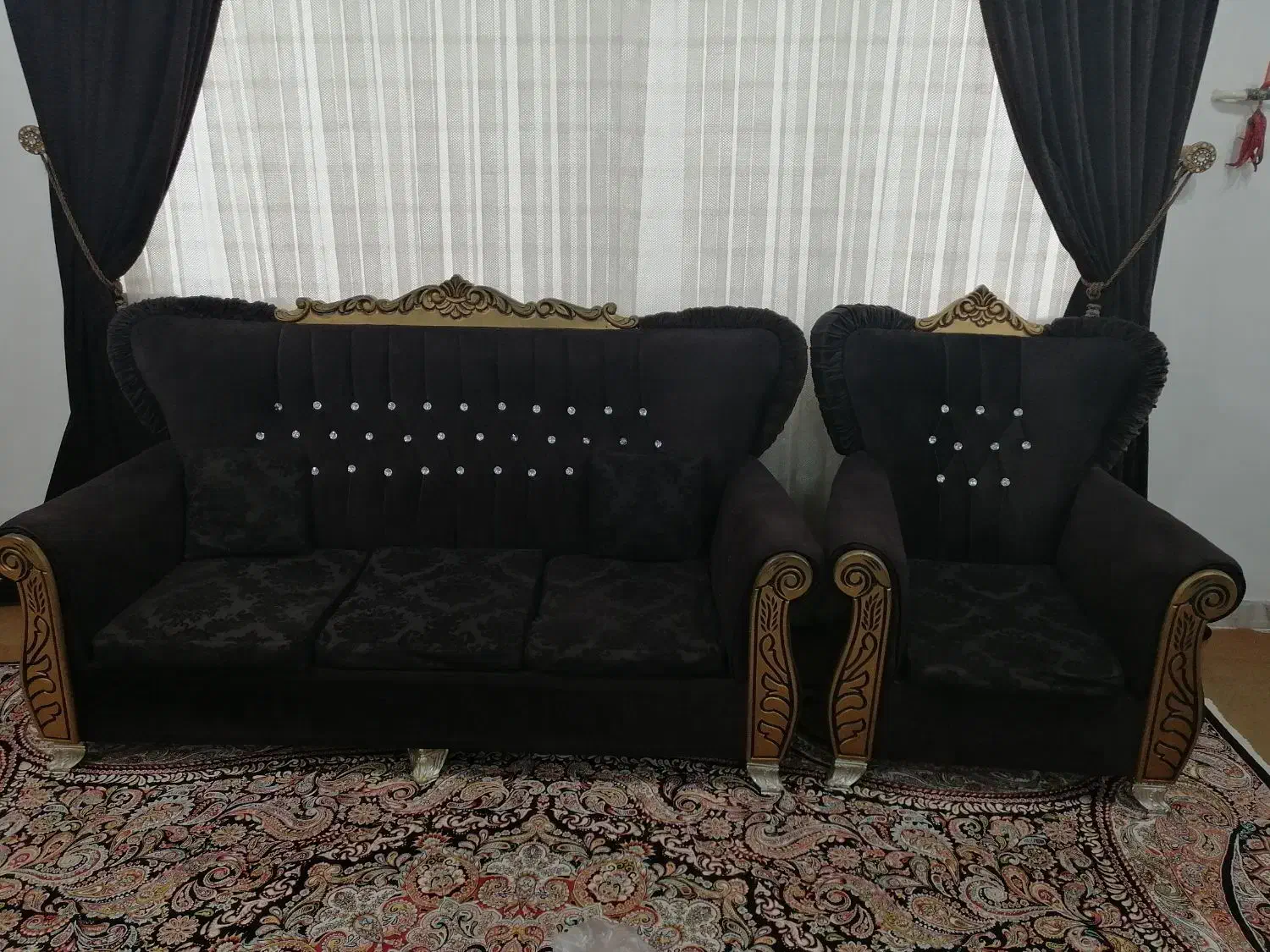 مبل ده نفره و عسلی ومیز تلوزیون|مبلمان خانگی و میز عسلی|خشکبیجار, |دیوار