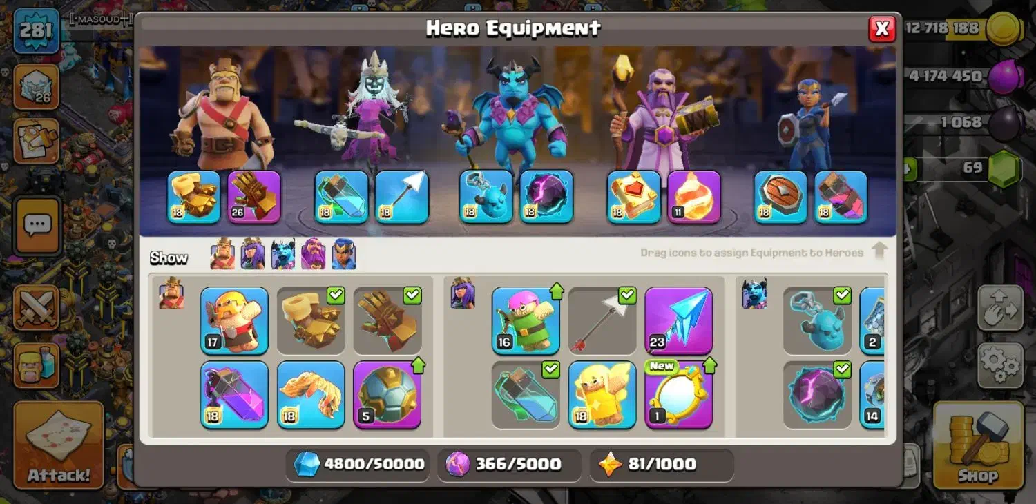 اکانت گاد کلش لول 280|کنسول، بازی ویدئویی و آنلاین|خوی, |دیوار