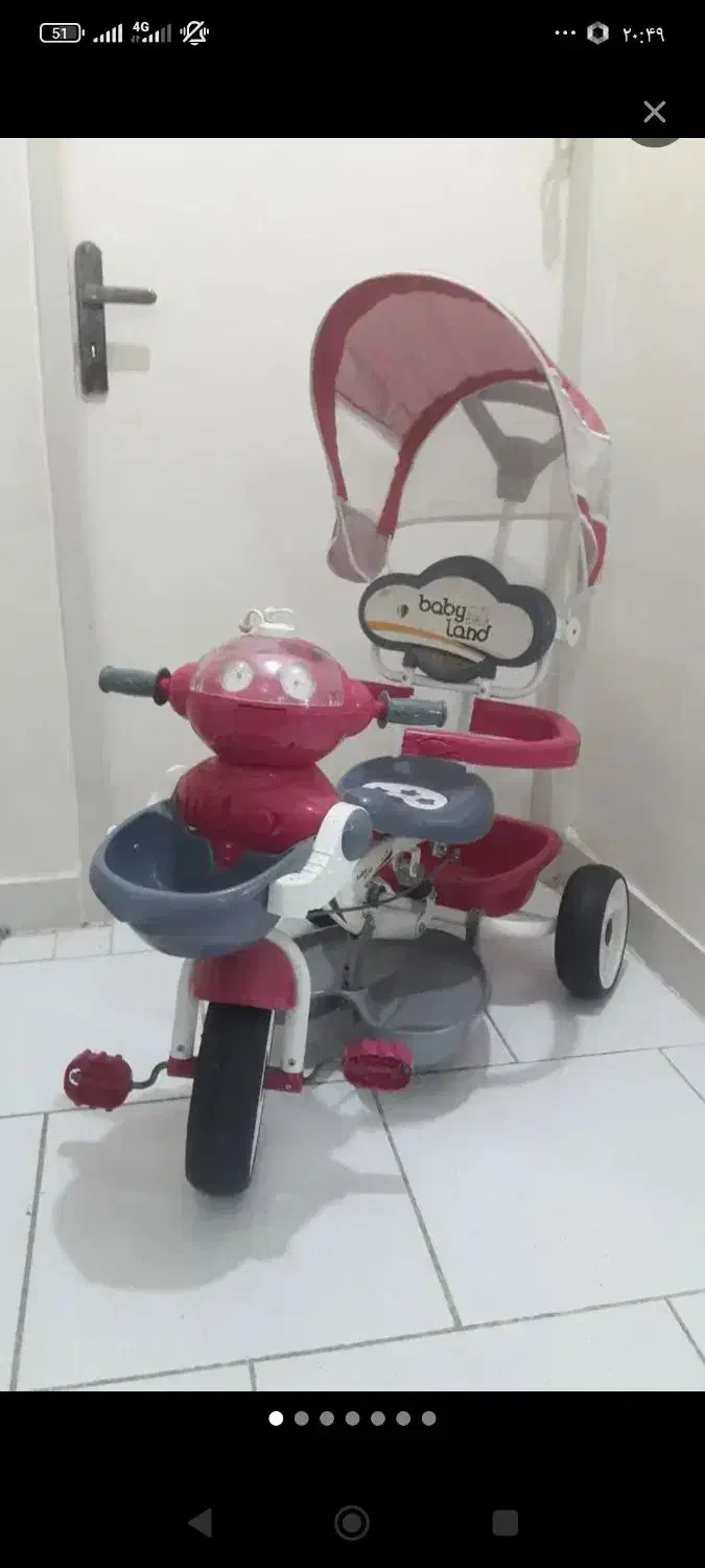 سه چرخه داری موزیکال سالم و دارای سایه بان|اسباب‌‌بازی|ملایر, |دیوار