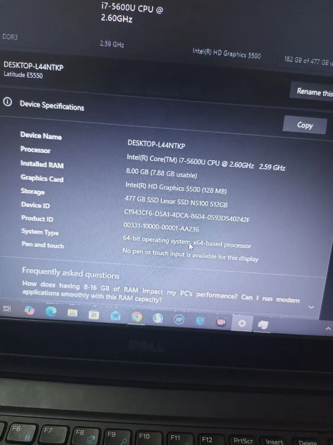 لپ تاپ dell latitude E5550|رایانه همراه|کامیاران, |دیوار