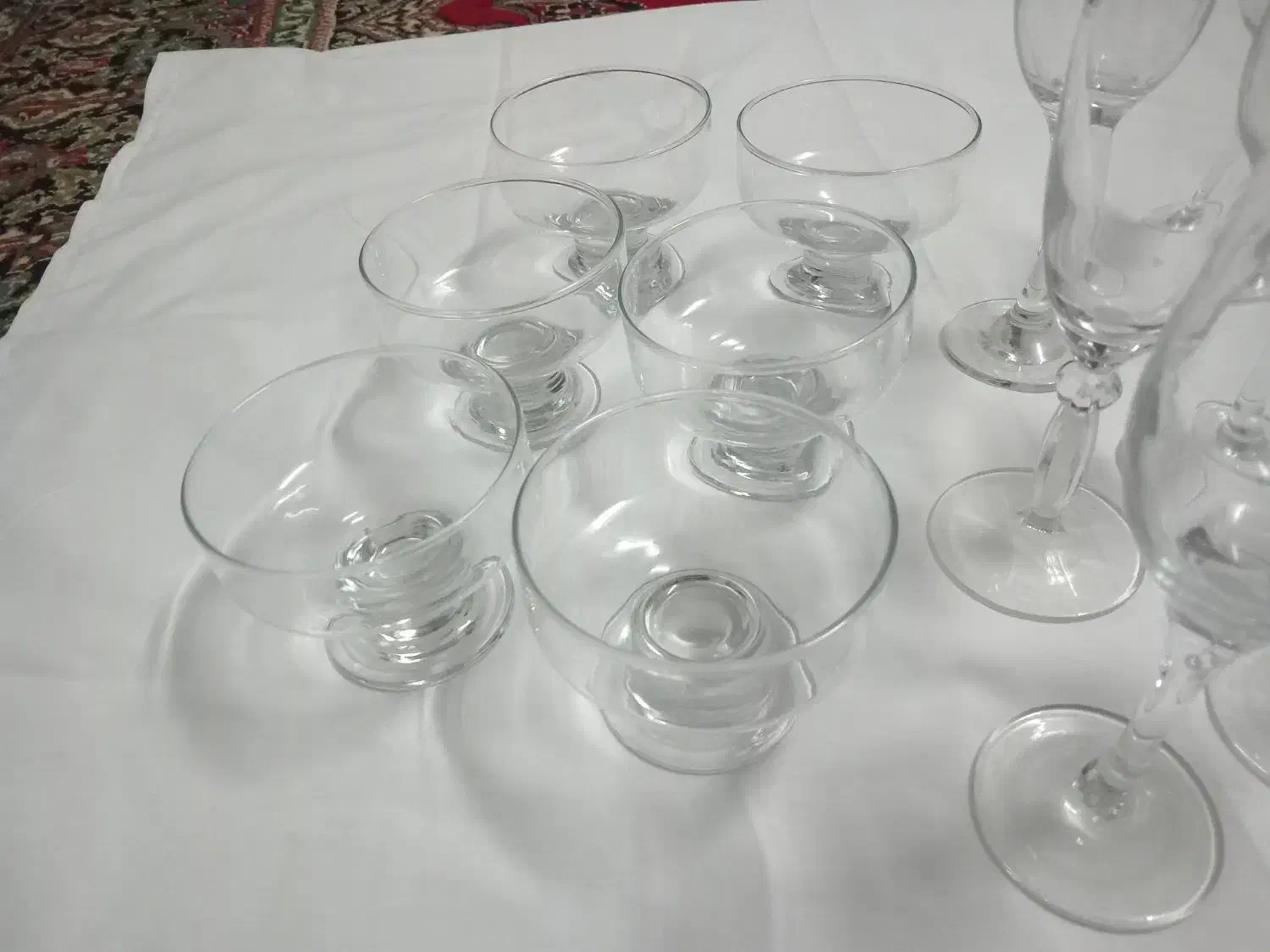 ۶عددجام عسل  ۶عددبستنی خوری کریستال|ظروف سرو و پذیرایی|رشت, پستک|دیوار