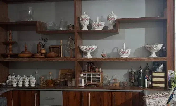 دوتیکه جا دکوری ام دی اف دو تیکه کتابخانه|کتابخانه، شلف، قفسه‌های دیواری|زاهدان, |دیوار