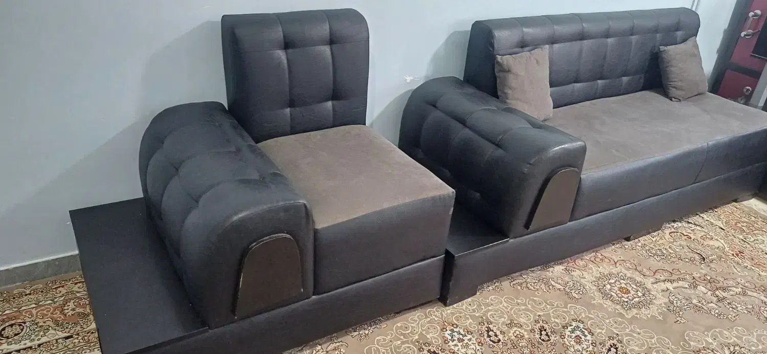 مبل ال روکش چرم هفت نفره|مبلمان خانگی و میز عسلی|گرگان, |دیوار