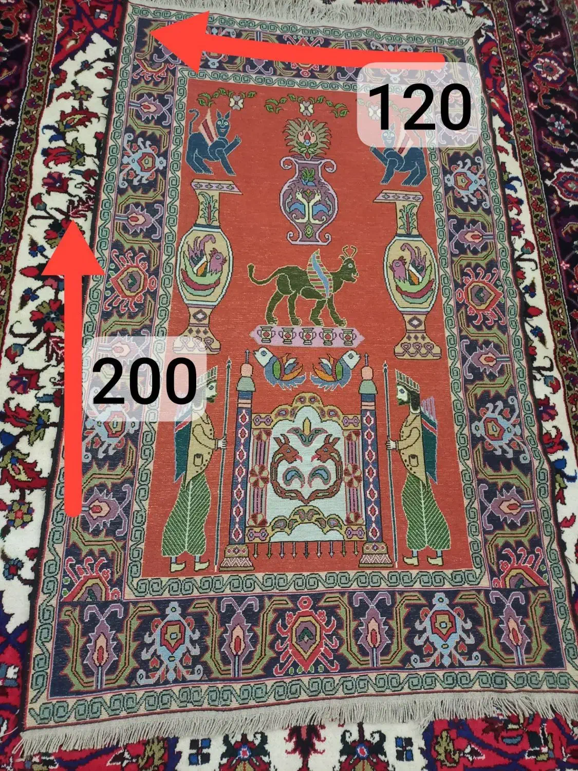 ورنی تخت جمشید|گلیم، جاجیم، گبه|تبریز, |دیوار