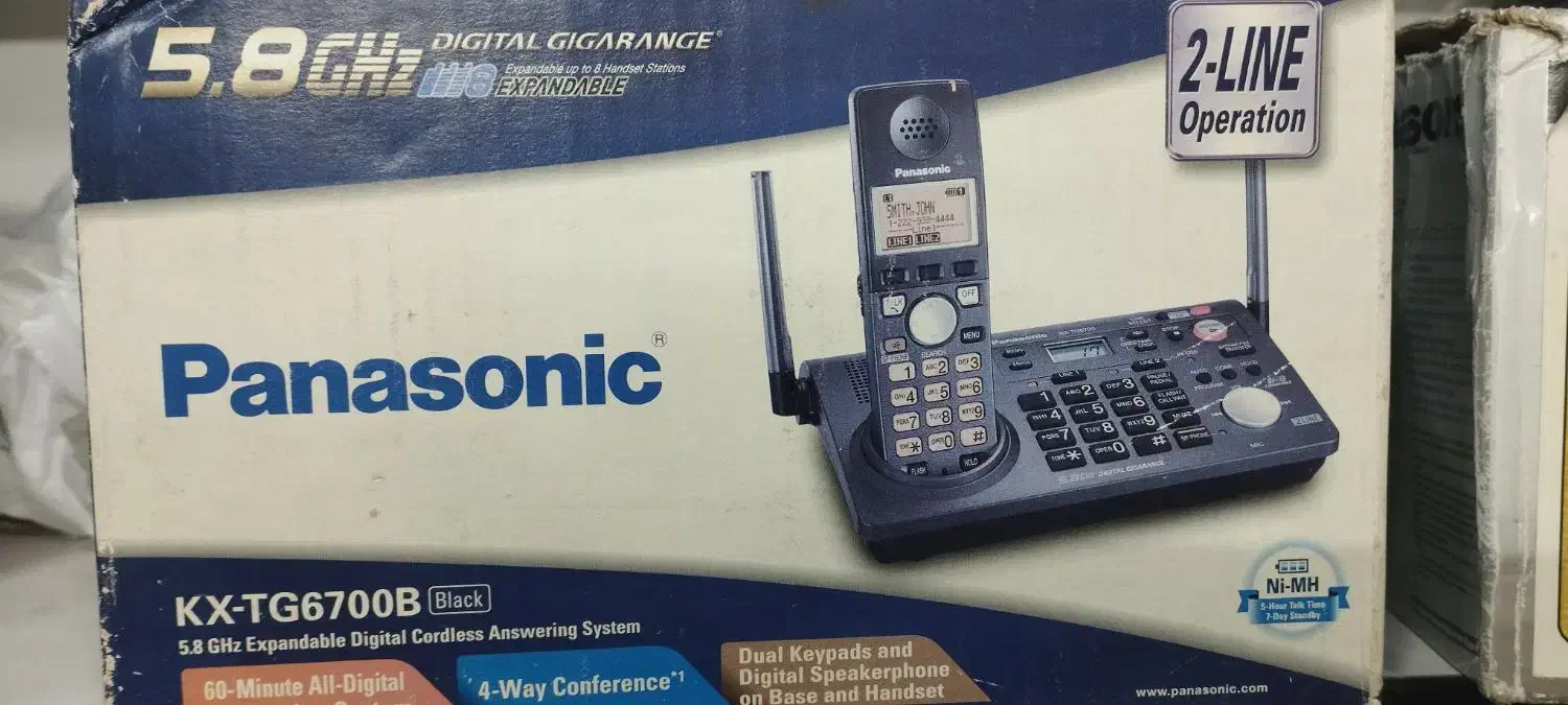 تلفن دوخط بیسیم و سیم دار پاناسونیک|تلفن رومیزی|کاشان, زیارتی|دیوار