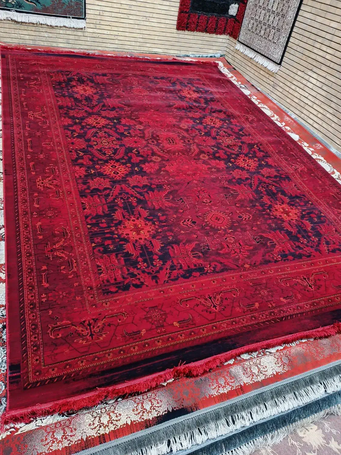 نقشه افشان بلوچی جفت ۹ متری قرمز نوآکبند|فرش|مشهد, شهید مطهری|دیوار