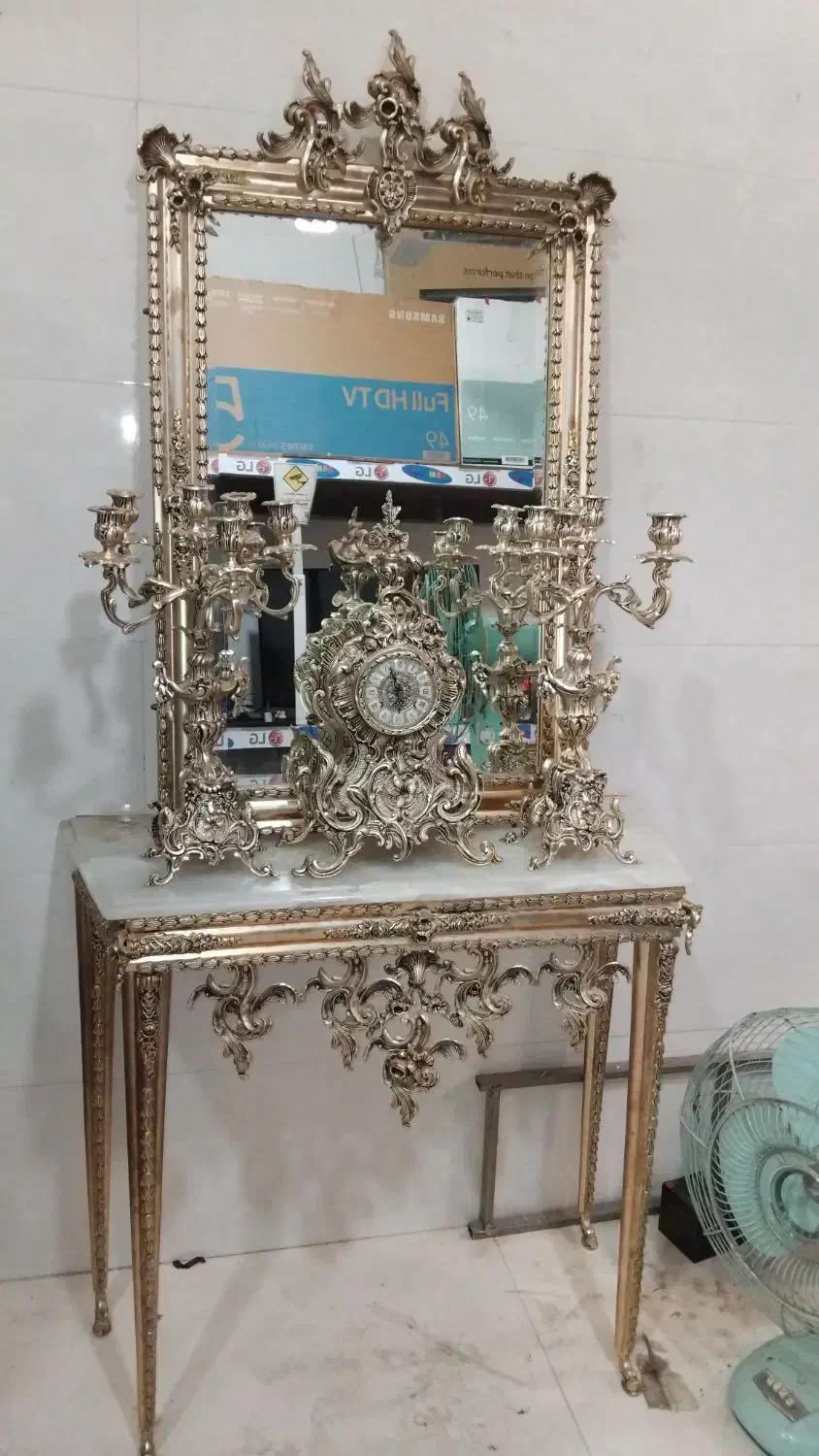 آیینهشمعدانایتالیاییآنتیک ابکاری|کلکسیون اشیاء عتیقه|رباطکریم, الارد|دیوار