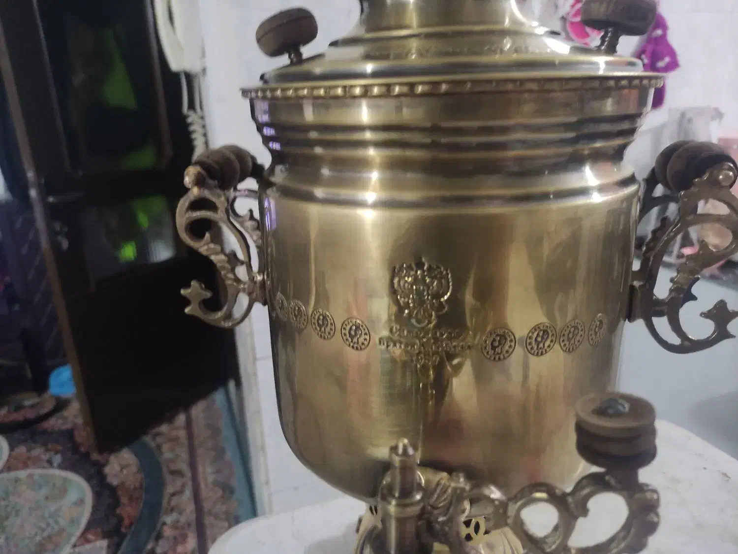 سماور ذغالی روسی مهردار|کلکسیون اشیاء عتیقه|قم, حنیف نژاد|دیوار