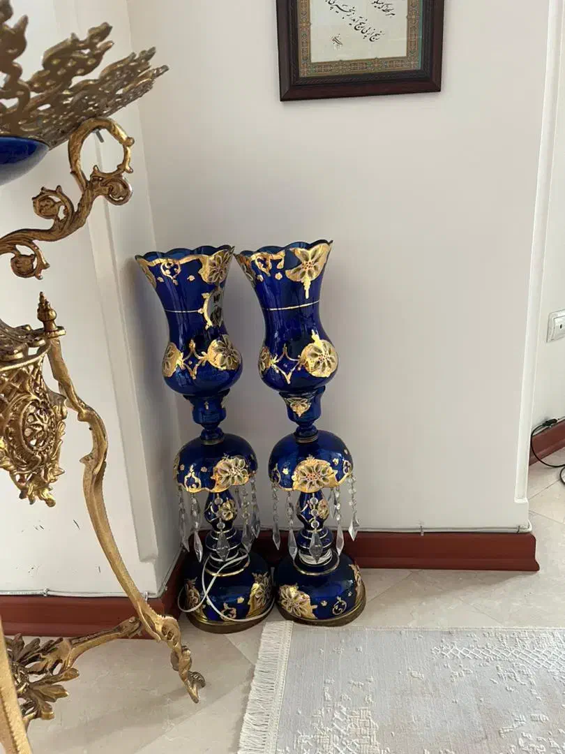 یک جفت لاله طلاکوب|لوستر و چراغ آویز|تهران, سعادتآباد|دیوار