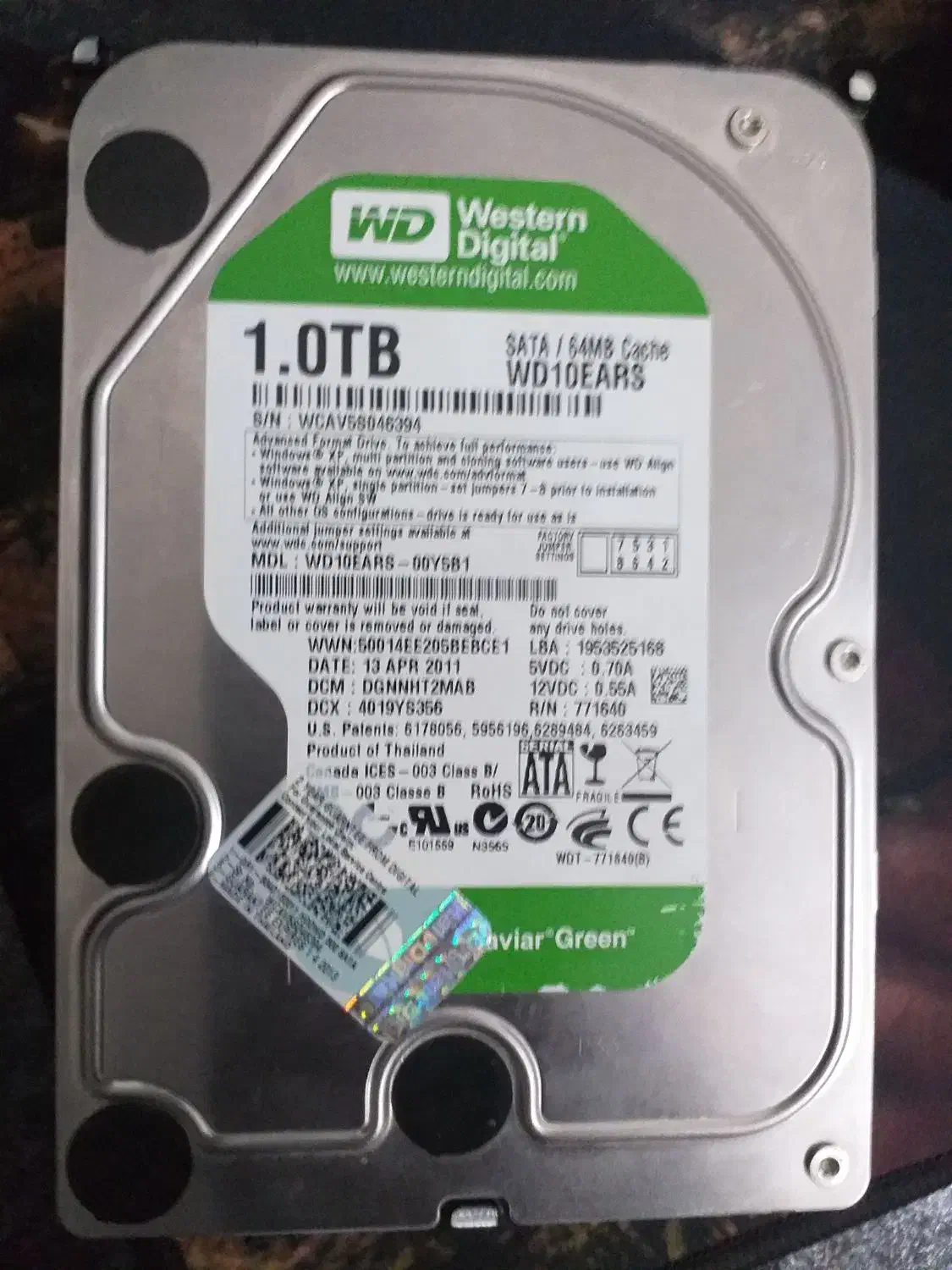 هارد سبز|قطعات و لوازم جانبی رایانه|کرج, حصارک بالا|دیوار