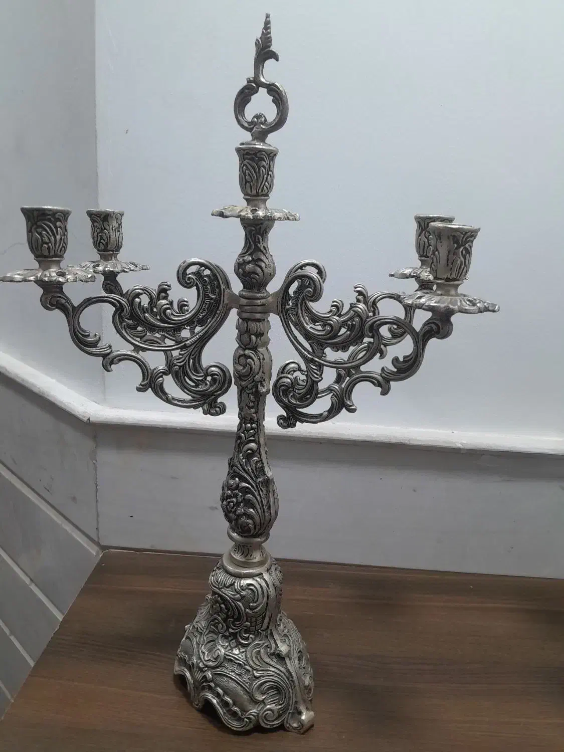 شمعدانی  جفت|کلکسیون اشیاء عتیقه|کاشان, زیدی|دیوار