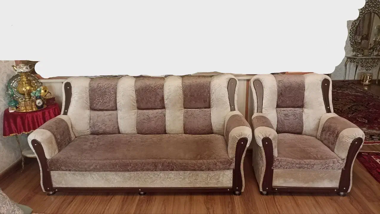 مبلمان راحتی 7 نفره + یک میز جلو مبلی|مبلمان خانگی و میز عسلی|اهر, |دیوار