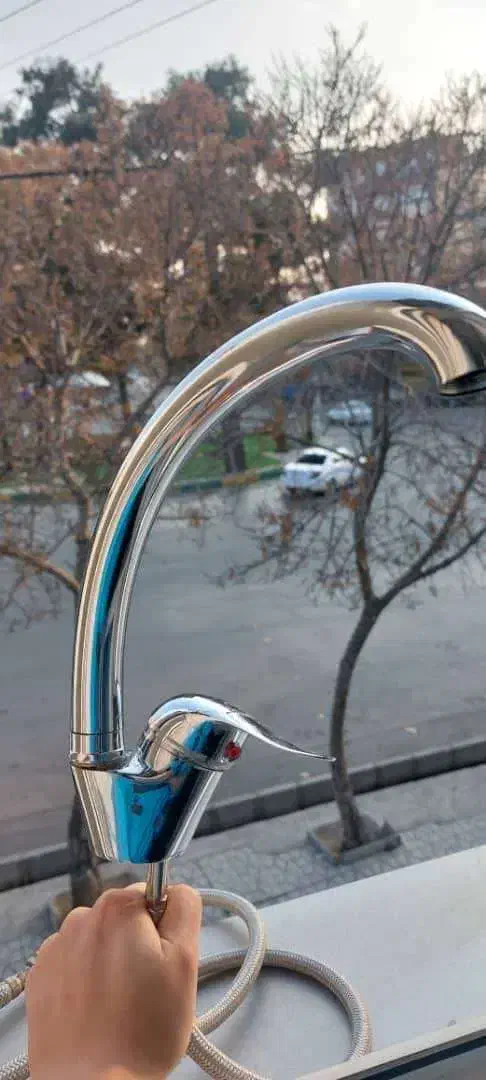 شیر ظرفشویی اهرمی همراه اتصالات زیر سینک|مصالح و تجهیزات ساختمان|بروجرد, |دیوار