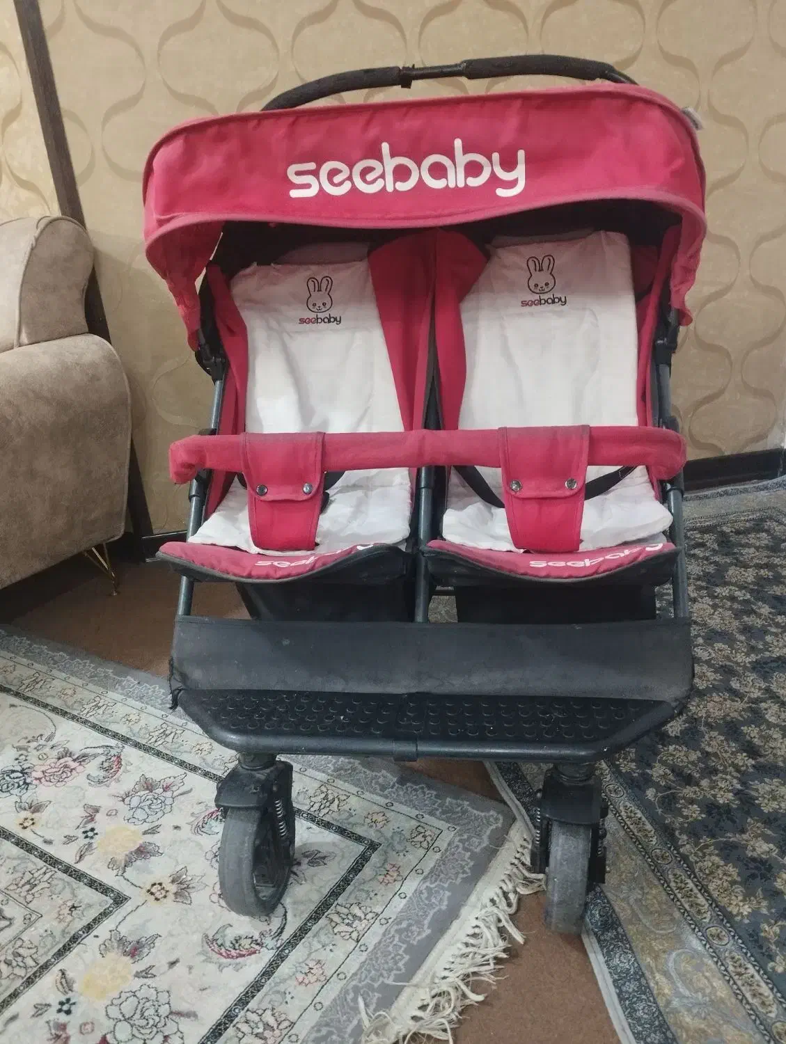 کالسکه دوقلو و گهواره در حد نو|کالسکه و لوازم جانبی|زرقان, |دیوار