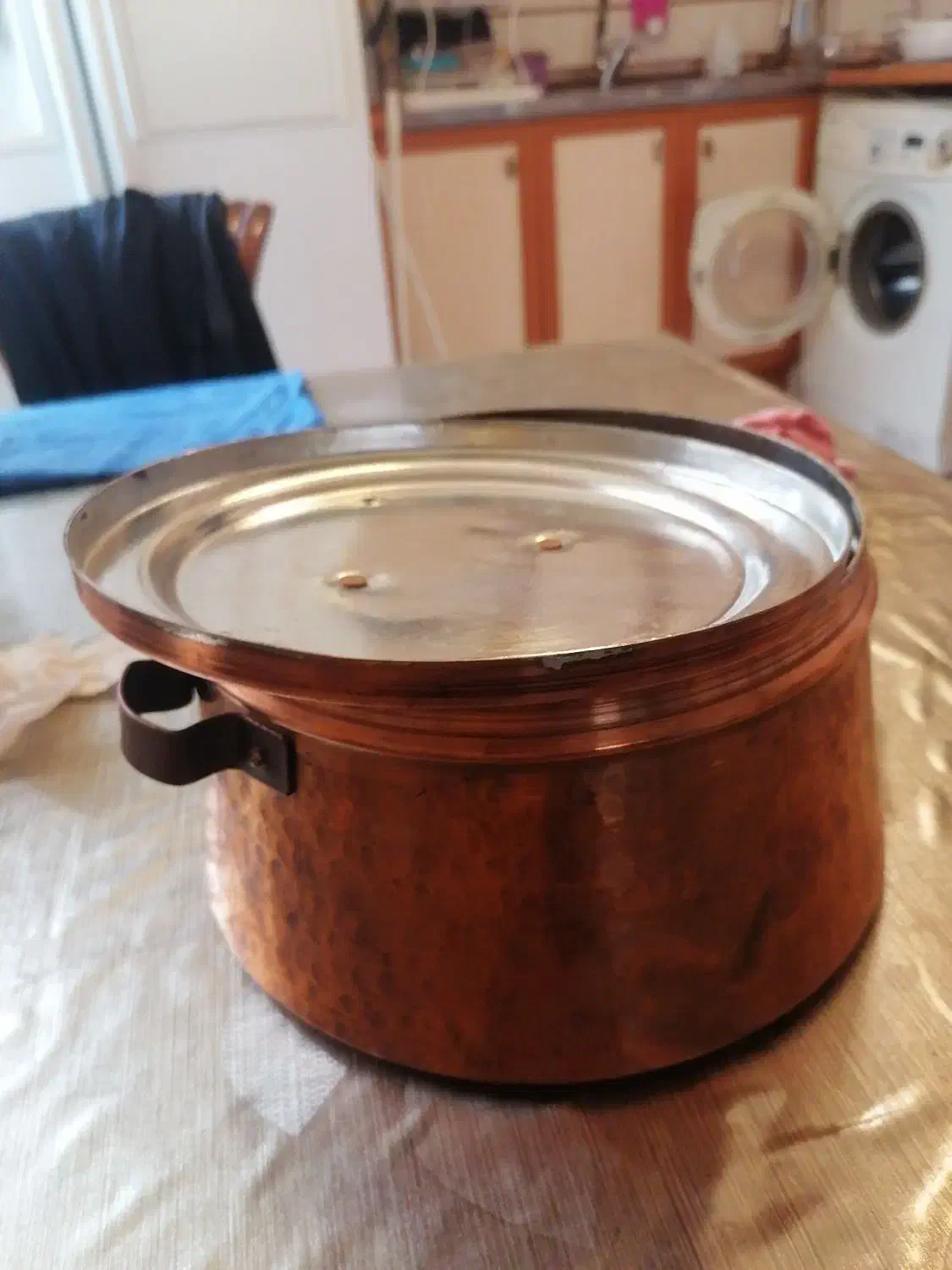 قابلمه مسی بزرگ دست ساز زنجانشماره ۲۴|ظروف پخت‌وپز|تهران, جنت‌آباد جنوبی|دیوار