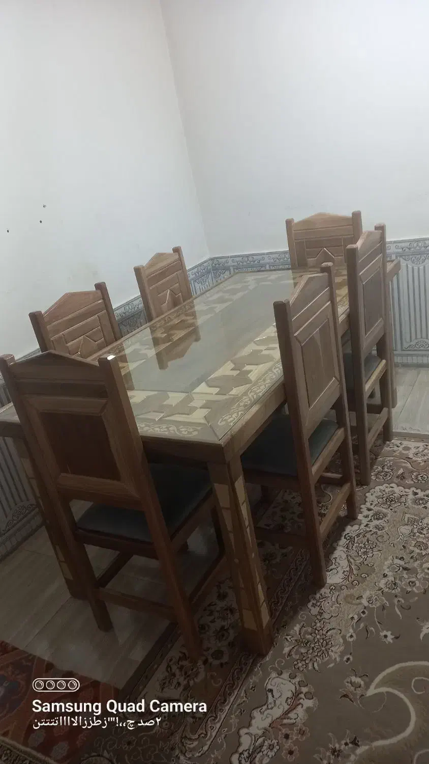 میز ناهار خوری گره چینی شده چوب گردو|میز و صندلی غذاخوری|قوچان, |دیوار