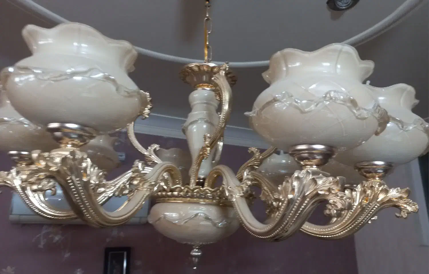 یک جفت لوستر کریستال|لوستر و چراغ آویز|ورامین, ورامین|دیوار