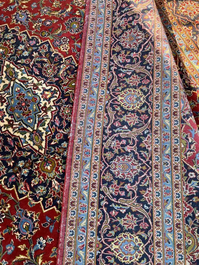 فرش ۹ متری دست بافت رنگ لاکی بافت کاشان|فرش|اصفهان, خواجو|دیوار