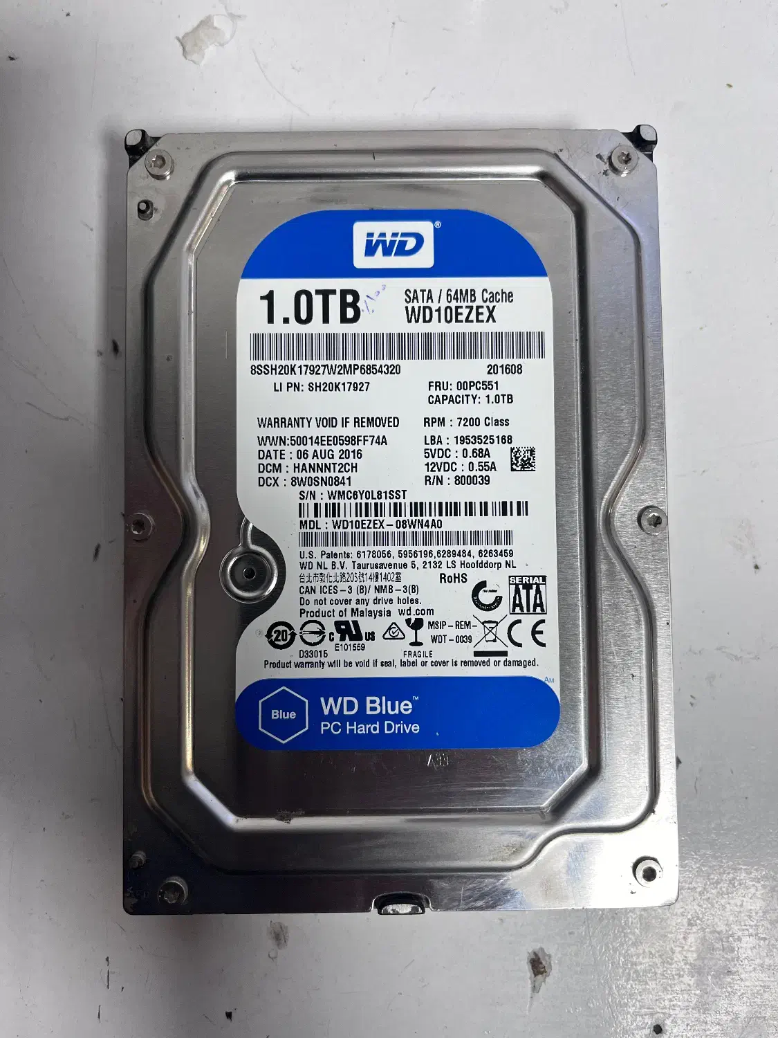 هارد یک ترا اصلی وسترن بلو|قطعات و لوازم جانبی رایانه|مشهد, عامل|دیوار