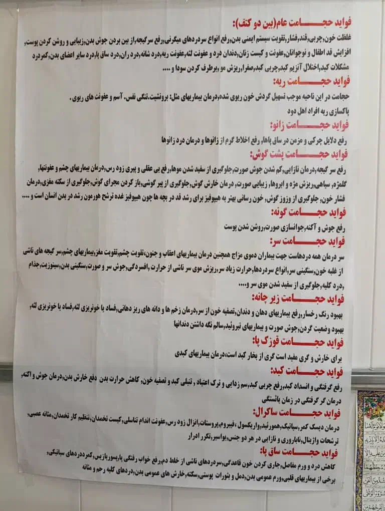 حجامت. بادکش درمانی. زالو درمانی|خدمات آرایشگری و زیبایی|یاسوج, |دیوار