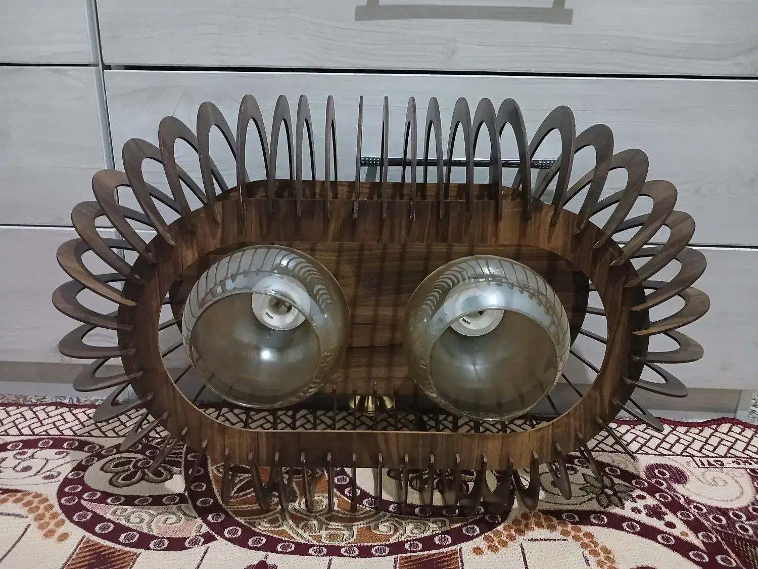 لوستر چوبی و فلزی|لوستر و چراغ آویز|قرچک, پویینک|دیوار