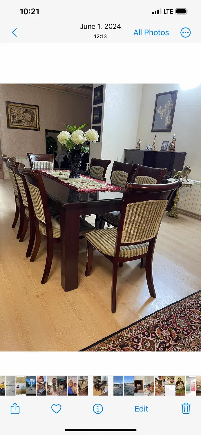 میز غذا خوری ۸ نفره|میز و صندلی غذاخوری|باغ حلی, |دیوار