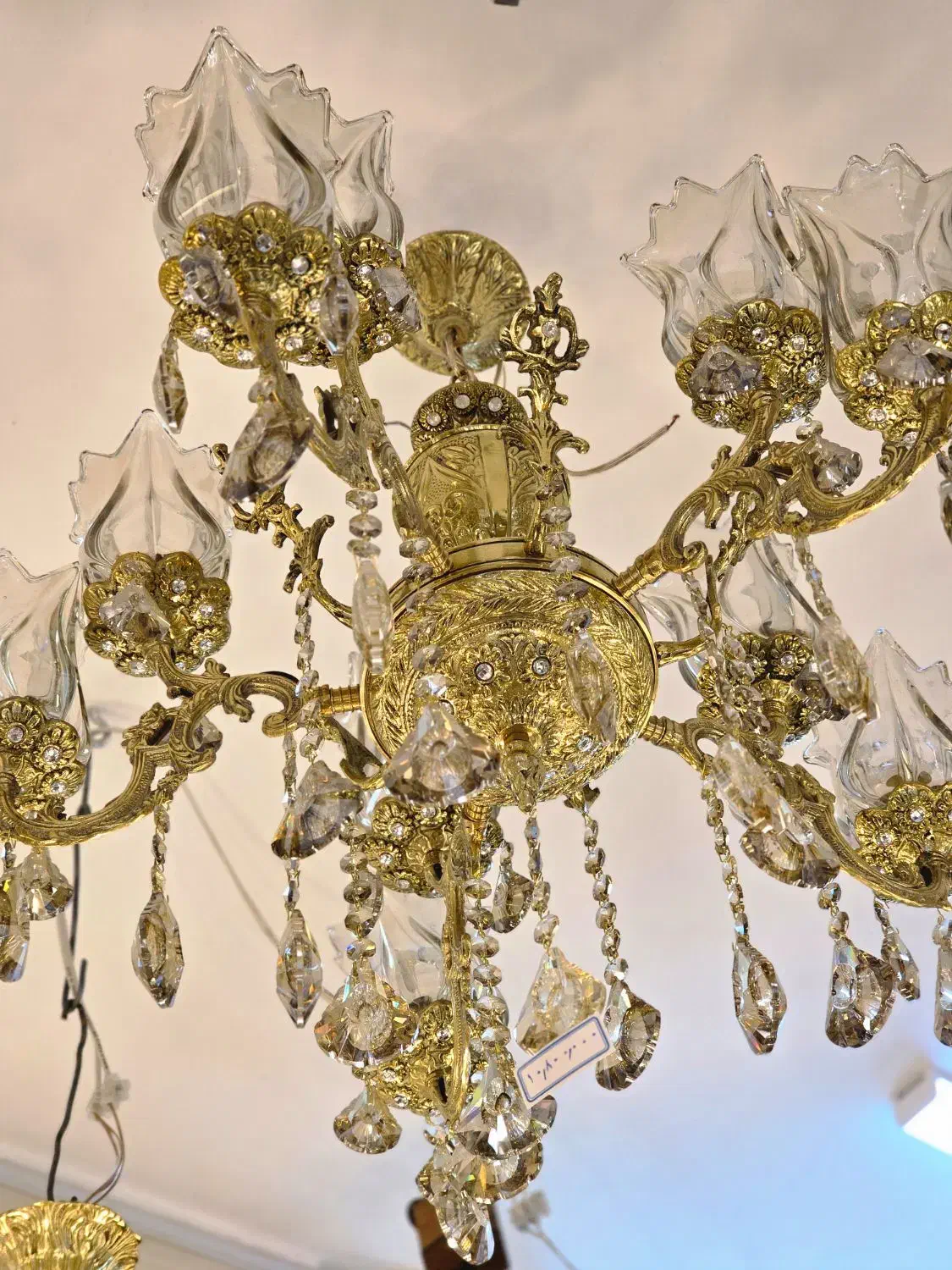 لوستر برنز اصل ۱۰ لامپ|لوستر و چراغ آویز|خوی, |دیوار