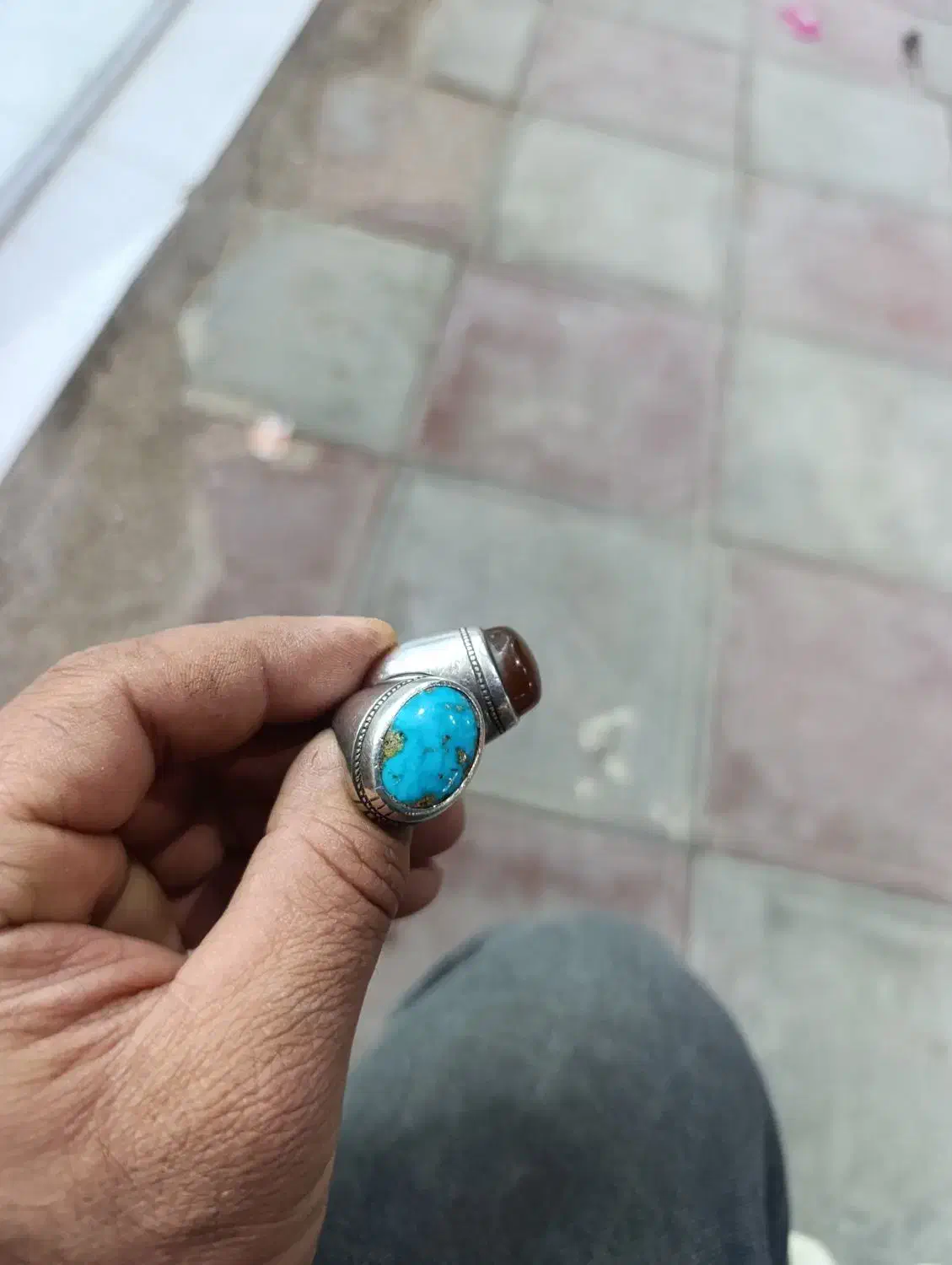 انگشتر فیروزوعقیق|کلکسیون و سرگرمی|کارون, |دیوار