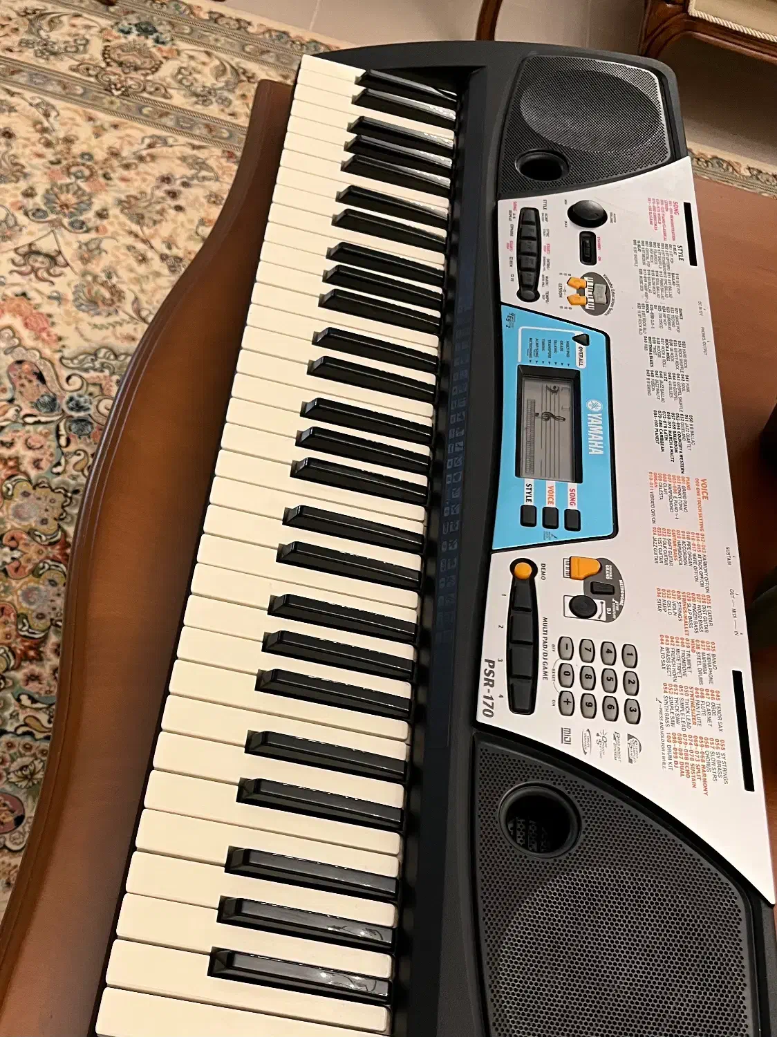 کیبورد یاماها psr 170 به همراه پایه و پدال|پیانو، کیبورد، آکاردئون|ساری, |دیوار