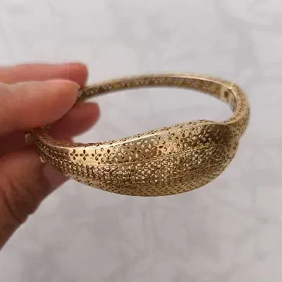 دستبند النگویی نقره ۹۲۵ با آبکاری طلا|جواهرات|کرمانشاه, |دیوار