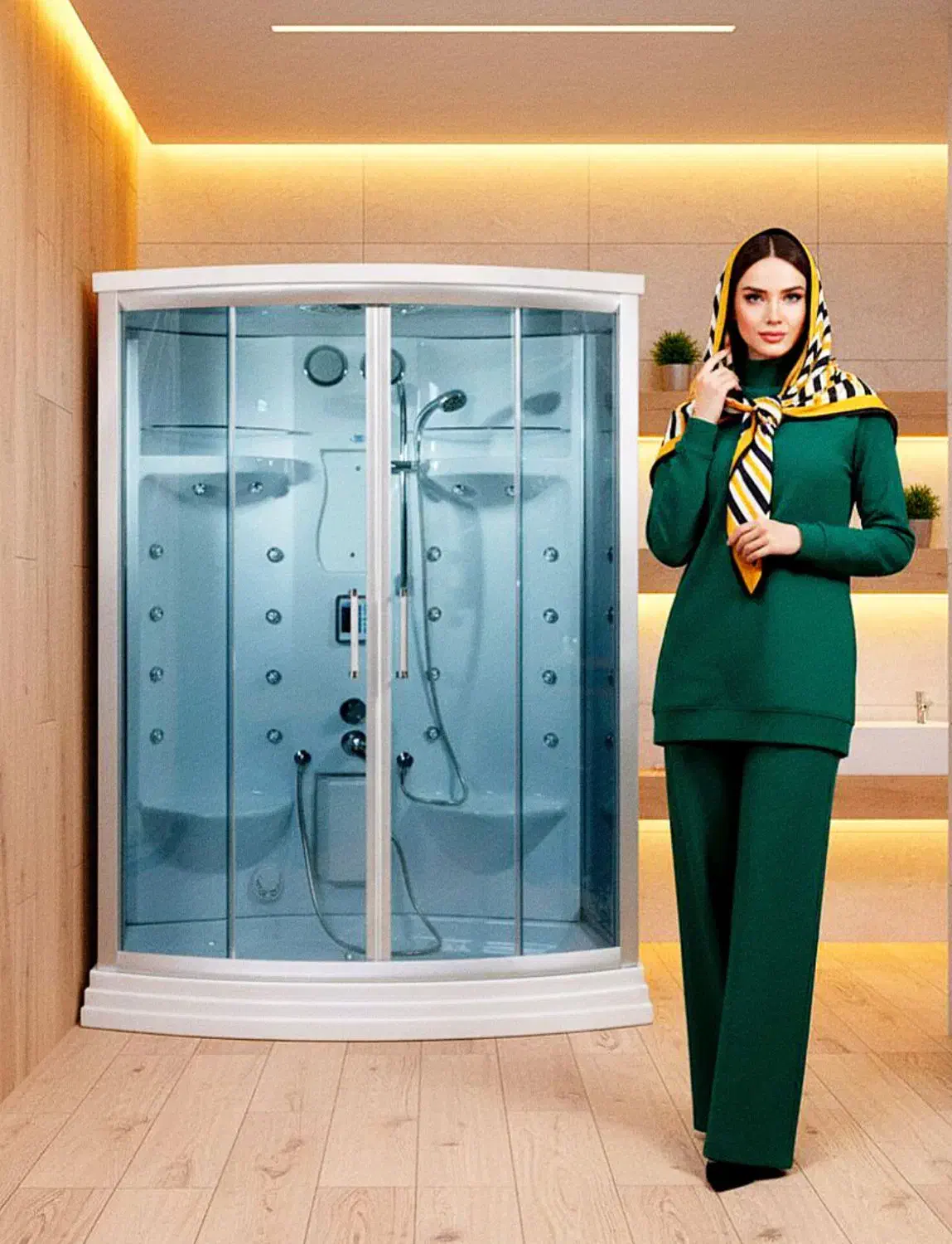 کابین سونا بخار 2 نفره عُشاق با دوش جکوزی سونا خشک|لوازم حمام|تهران, کوی بیمه|دیوار