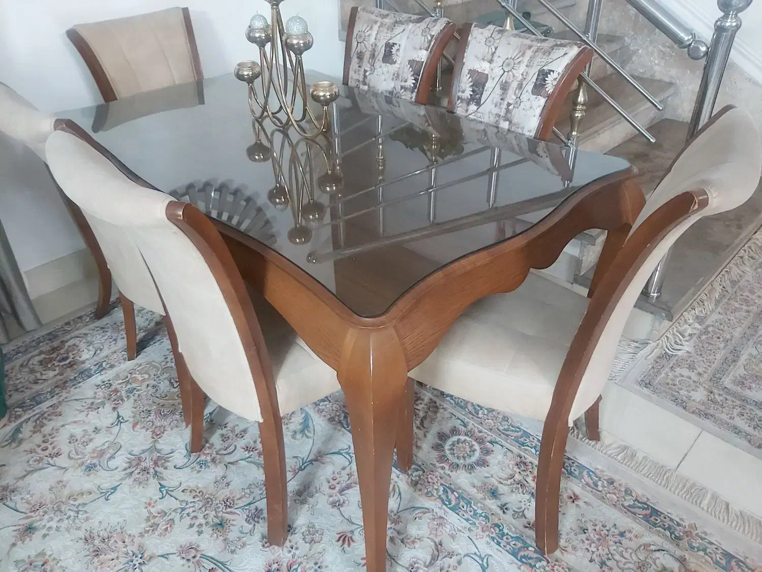 میز ناها خوری ۶ نفره با صندلی|میز و صندلی غذاخوری|شیراز, شهرک گلستان|دیوار