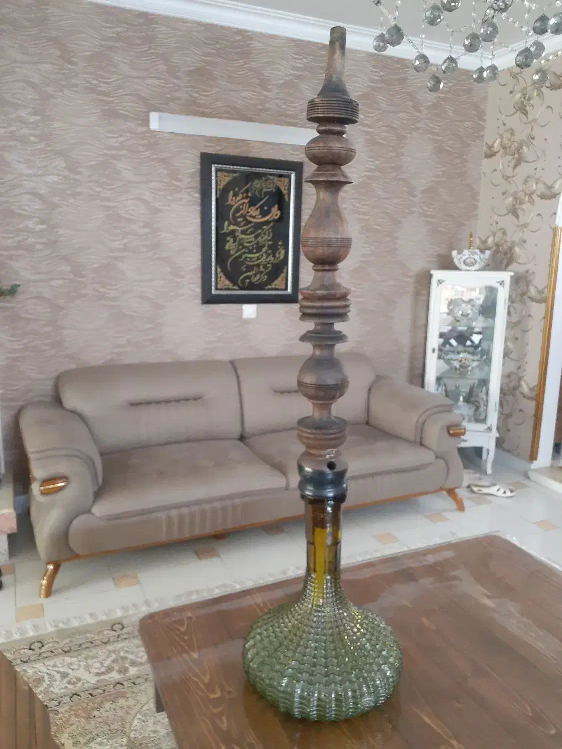 قلیان برنجی و چوبی|کلکسیون و سرگرمی|قم, نخودی|دیوار