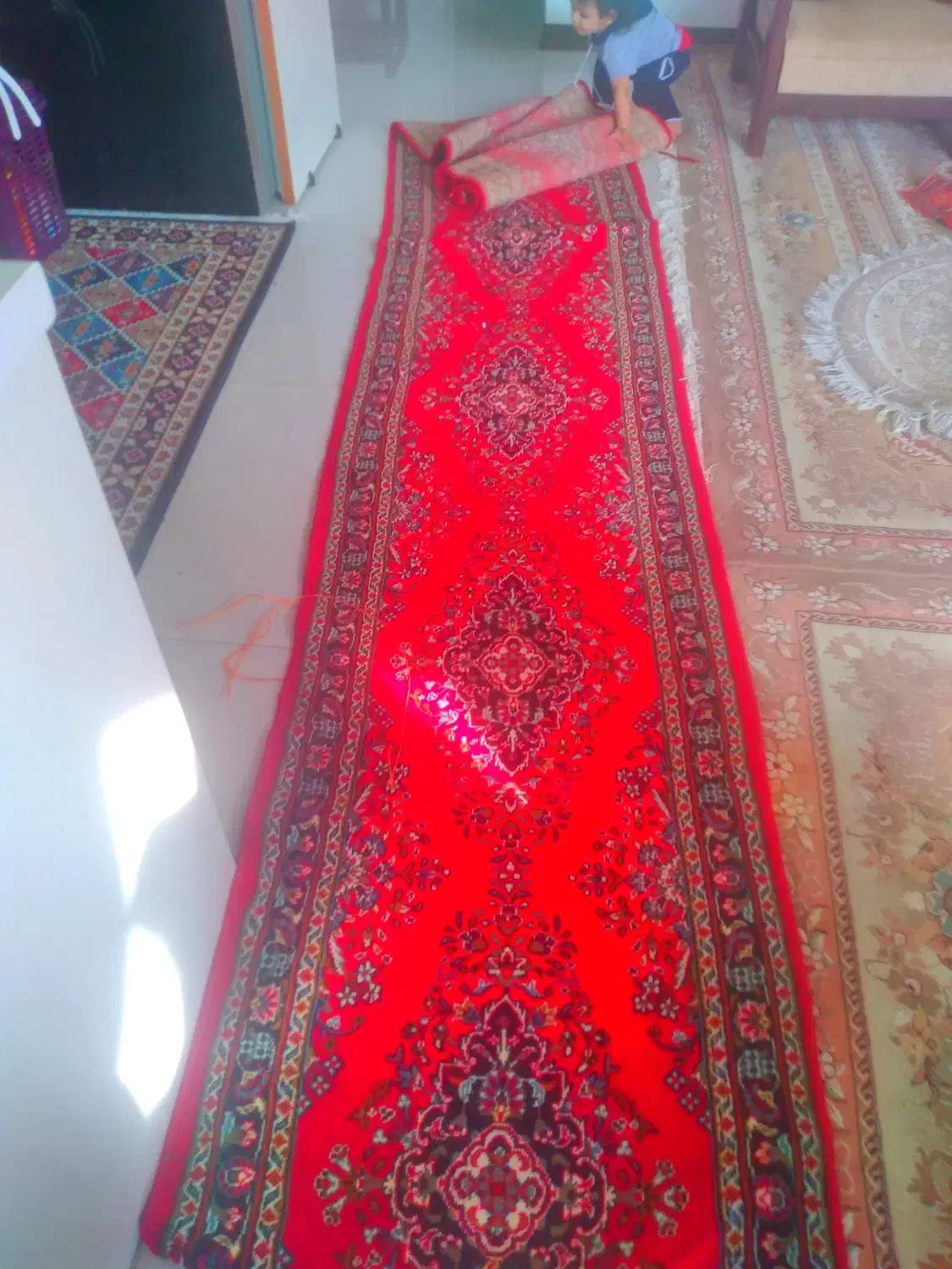 فرش کناره و راه پله ۵متری|فرش|مشکین‌دشت, |دیوار